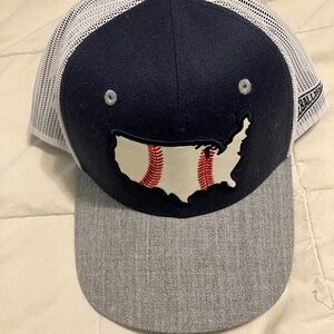 Baseballism USA Map Trucker Hat Snapback Navy White Mesh Baseball Cap One Size
